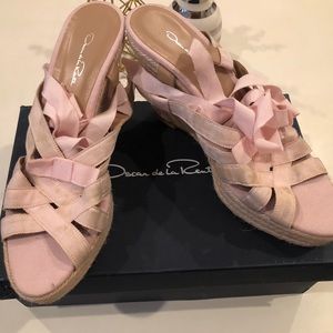 New Oscar de la Renta lace up wedges